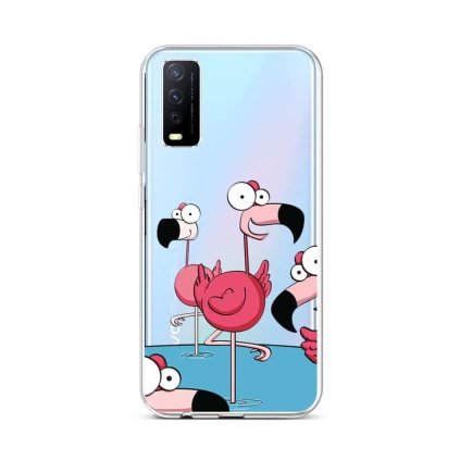 Zadný silikónový kryt na Vivo Y11s Cartoon Flamingos