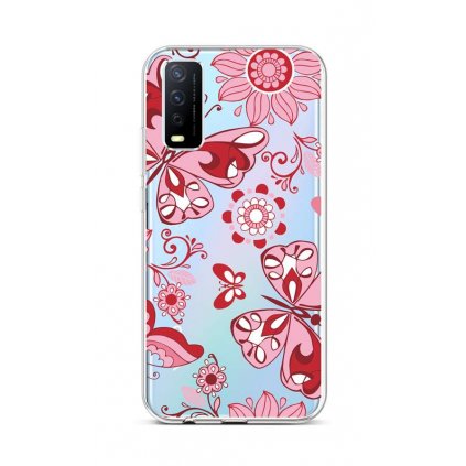 Zadný silikónový kryt na Vivo Y11s Pink Butterfly