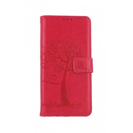 Flipové puzdro na Realme C21 Tmavo ružový strom sovičky