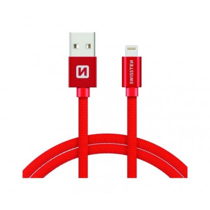 Dátový kábel Swissten Lightning pre iPhone 1,2m červený
