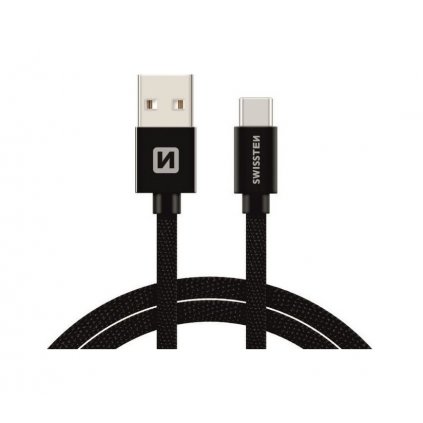 Dátový kábel Swissten USB-C 2m čierny