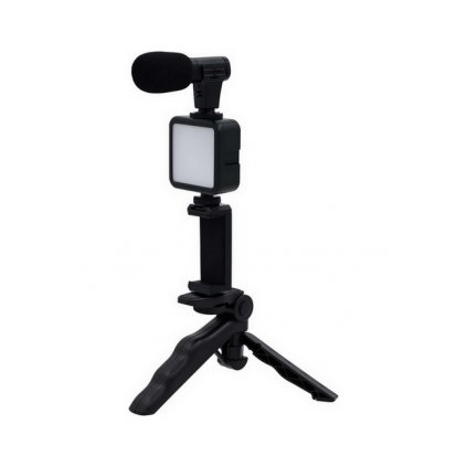 Tripod selfie tyč pre mobilný telefón s mikrofónom TopQ čierna