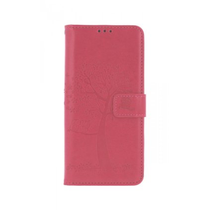 Flipové puzdro na Vivo Y20s Tmavo ružový strom sovičky
