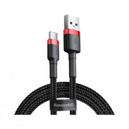 Dátový kábel Baseus Cafule CATKLF-B91 USB-C 3A čierno-červený