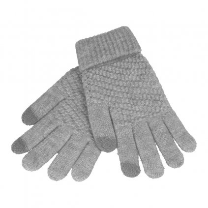Dotykové rukavice pre mobilný telefón STYLE svetlo šedé veľ. S-M