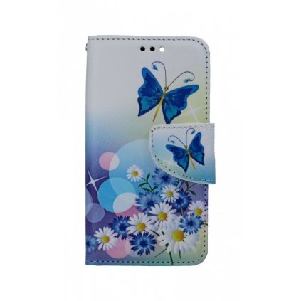 Flipové púzdro na iPhone 13 mini Biele s motýlikom