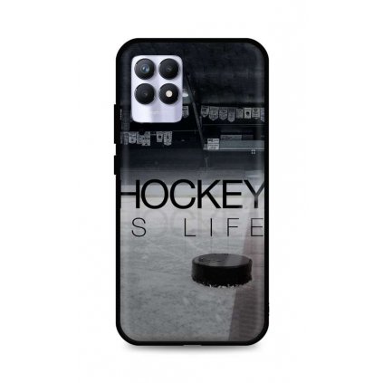 Zadný silikónový kryt DARK na Realme 8i Hockey Is Life