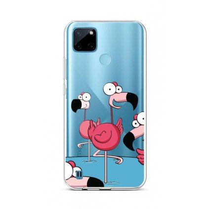 Zadný silikónový kryt na Realme C21Y Cartoon Flamingos