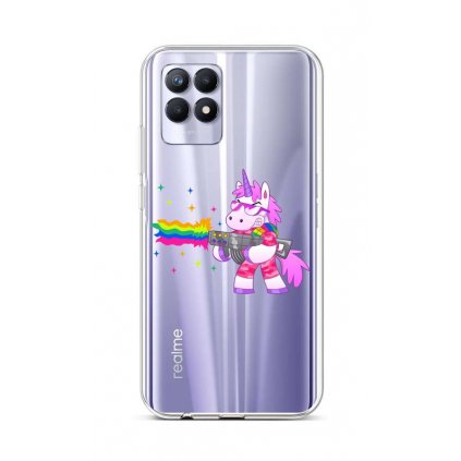 Zadný silikónový kryt na Realme 8i Rainbow Gun