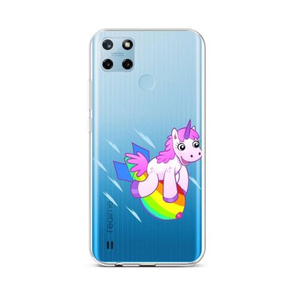 Zadný silikónový kryt na Realme C25Y Flying Unicorn