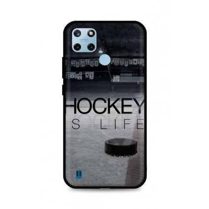 Zadný silikónový kryt DARK na Realme C25Y Hockey Is Life