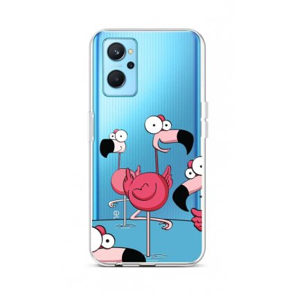 Zadný silikónový kryt na Realme 9i Cartoon Flamingos