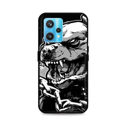 Zadný silikónový kryt DARK na Realme 9 Pro+ Agressive Pitbull