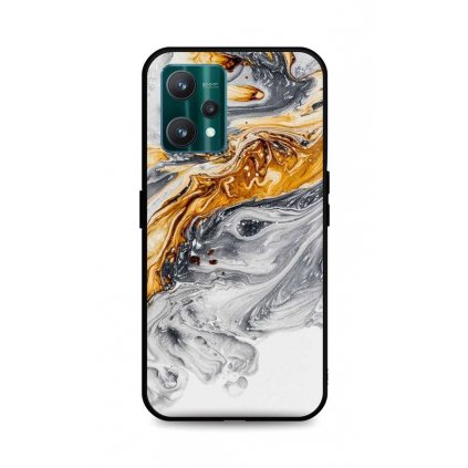 Zadný pevný kryt LUXURY na Realme 9 Pro Marble šedo-zlatý