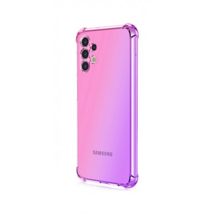 Zadný silikónový kryt na Samsung A13 Shock dúhový ružovo-fialový