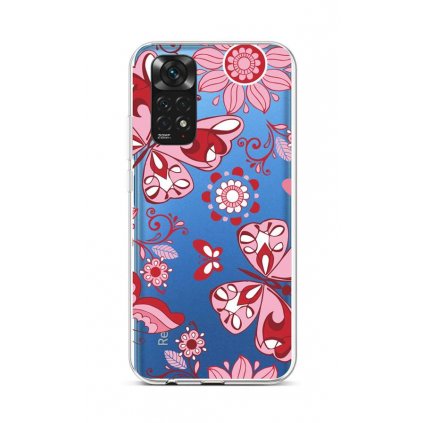 Zadný silikónový kryt na Xiaomi Redmi Note 11 Pink Butterfly