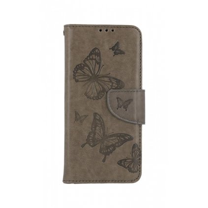 Flipové púzdro na Xiaomi Redmi Note 11 Butterfly šedé