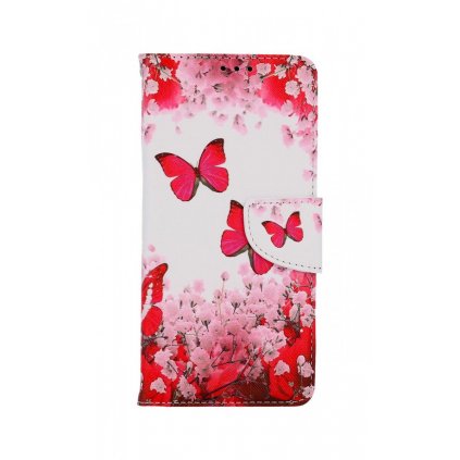 Flipové puzdro na Samsung A13 Ružoví motýliky