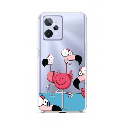 Zadný silikónový kryt na Realme C31 Cartoon Flamingos