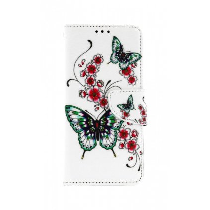 Flipové púzdro na Samsung A53 5G Motýliky s kvetinou
