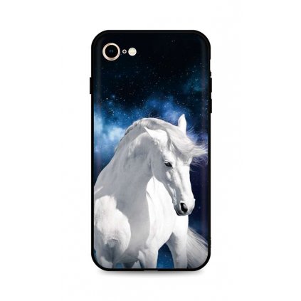 Zadný silikónový kryt DARK na iPhone SE 2022 White Horse