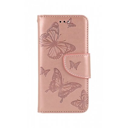 Flipové púzdro na iPhone SE 2022 Butterfly ružové svetlé