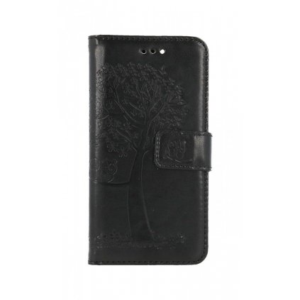 Flipové púzdro na iPhone SE 2022 Čierny strom sovičky