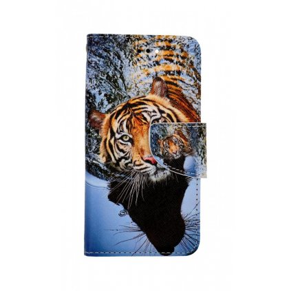 Flipové púzdro na iPhone SE 2022 Hnedý tiger
