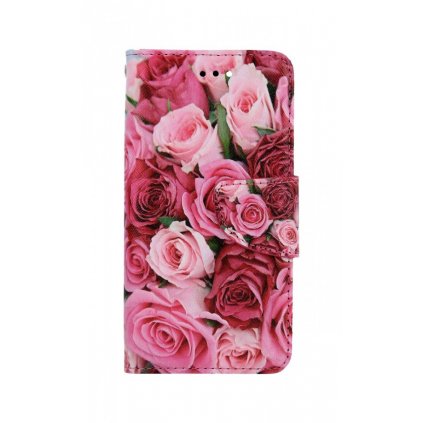 Flipové púzdro na iPhone SE 2022 Ružové ružičky