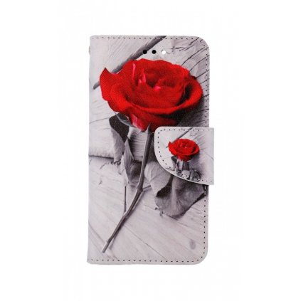 Flipové púzdro na iPhone SE 2022 Červená ruža