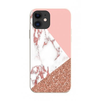 Zadný kryt na iPhone 11 Mramor ružový glitter