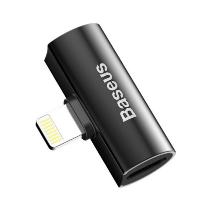 Adaptér Baseus L46 Lightning - 2× Lightning čierny