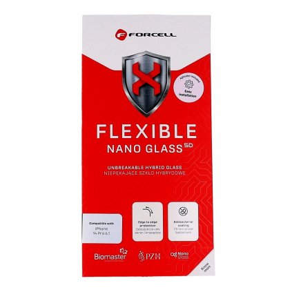 Tvrdené sklo Forcell Flexible na iPhone 14 Pro Max 5D čierne