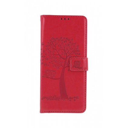 Flipové puzdro na Xiaomi Redmi 10C Tmavo ružový strom sovičky