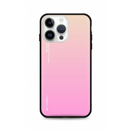 Zadný pevný kryt LUXURY na iPhone 14 Pro Max dúhový marhuľový