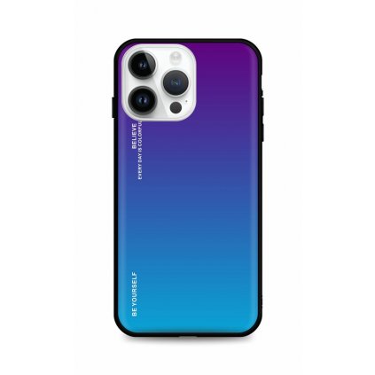 Zadný pevný kryt LUXURY na iPhone 14 Pro Max dúhový purpurový