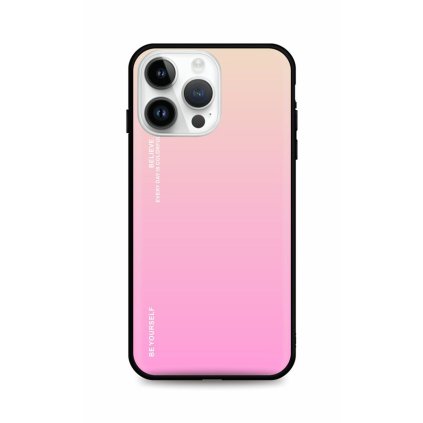 Zadný pevný kryt LUXURY na iPhone 14 Pro dúhový marhuľový