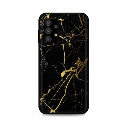 Zadný pevný kryt LUXURY na Samsung A13 Marble čierno-zlatý