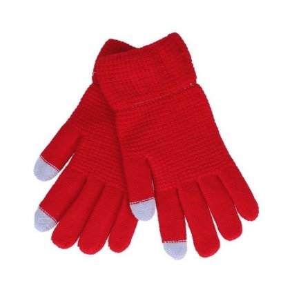 Dotykové rukavice pre mobilný telefón TopQ červené veľ. SM