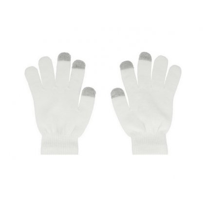 Dotykové rukavice pre mobilný telefón biele veľ. S