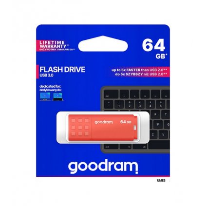 Flash disk GOODRAM UME3 64GB oranžový