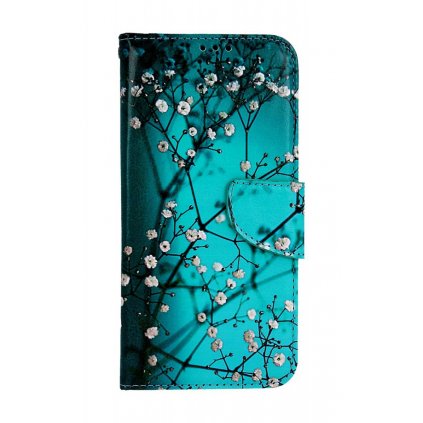 Flipové puzdro na Samsung A34 Modré s kvetmi