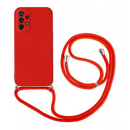 Zadný kryt na Samsung A23 5G červený so šnúrkou
