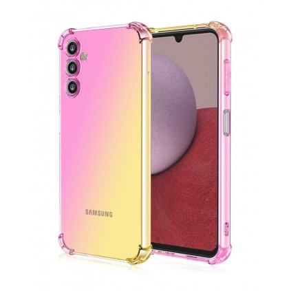 Zadný kryt na Samsung A14 5G Shock dúhový ružovo-žltý
