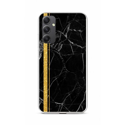 Zadný kryt STYLE na Samsung A34 Mramor čierno-zlatý