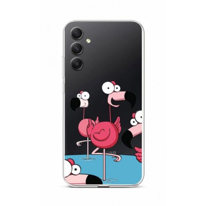 Zadný kryt na Samsung A34 Cartoon Flamingos