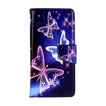 Flipové puzdro na Xiaomi Redmi Note 12 Modré s motýlikmi