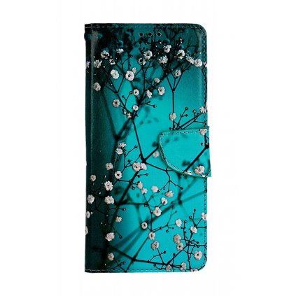 Flipové puzdro na Xiaomi Redmi 12C Modré s kvetmi