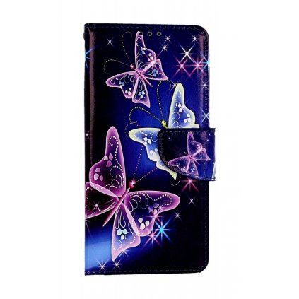 Flipové puzdro na Honor Magic5 Lite 5G Modré s motýlikmi