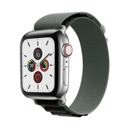 Textilný remienok Wavy pre Apple Watch 42-44-45-49 mm čierno-zelený
